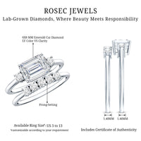Lab Diamond Emerald Cut Engagement Ring With Band