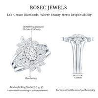 Lab Grown Diamond Vintage Engagement Ring with 2 Wedding Bands