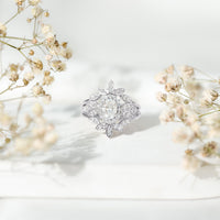 Lab Grown Diamond Vintage Engagement Ring with 2 Wedding Bands