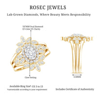 Lab Grown Diamond Vintage Engagement Ring with 2 Wedding Bands