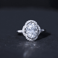 Brilliant Cut Oval Lab Grown Diamond Halo Engagement Ring