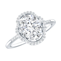 Brilliant Cut Oval Lab Grown Diamond Halo Engagement Ring