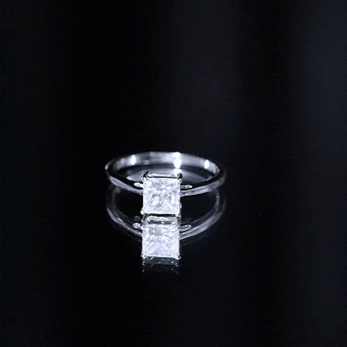 Certified Lab Grown Diamond 6 mm Square Cut Engagement Ring