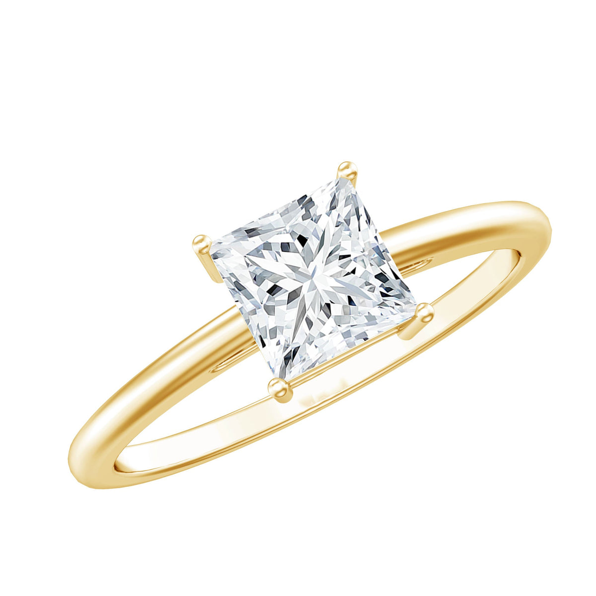 Certified Lab Grown Diamond 6 mm Square Cut Engagement Ring