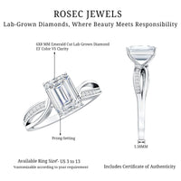 Certified Emerald Cut Diamond Infinity Engagement Ring