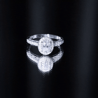 6X8 mm Oval Lab Grown Diamond Halo Engagement Ring