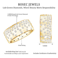 Certified Lab Grown Diamond Wedding Band in Flush Setting