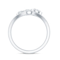 Bezel Set Lab Created Diamond Cluster Wedding Ring Set