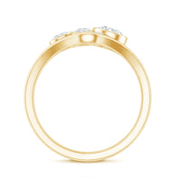 Bezel Set Lab Created Diamond Cluster Wedding Ring Set