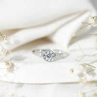 Lab Created Diamond Bezel Set Engagement Ring for Her