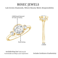 Lab Created Diamond Bezel Set Engagement Ring for Her