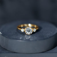 Lab Created Diamond Bezel Set Engagement Ring for Her
