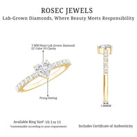 Lab Grown Diamond Heart Promise Ring With Side Stones