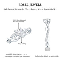 5 MM Heart Shaped Diamond Ring For Women