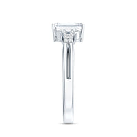 Emerald Cut Lab Diamond Engagement Ring With Split Shank Ring