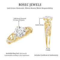 Certified Lab Created Diamond Antique Inspired Engagement Ring