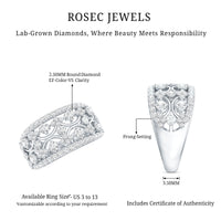 Vintage Inspired Lab Grown Diamond Wedding Band for Women