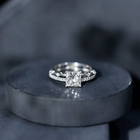 Brilliant Cut Lab Grown Diamond Solitaire Double Band Ring for Women