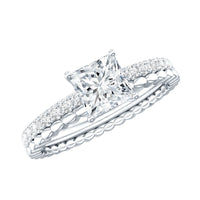 Princess Cut Lab Grown Diamond Promise Ring With Certificate