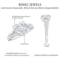 8 mm Lab Grown Diamond Heart Shape Engagement Ring