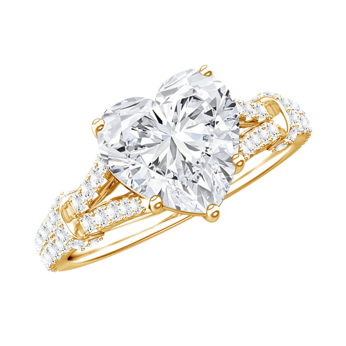 8 mm lab-grown diamond heart-shaped engagement ring by Rosec Jewels featuring a sparkling diamond centerpiece on a sleek band.