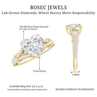 8 mm Lab Grown Diamond Heart Shape Engagement Ring