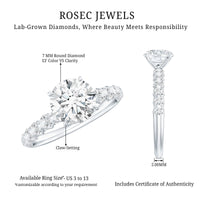 Certified 7 MM Lab Grown Diamond Solitaire Engagement Ring