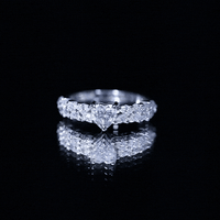 Brilliant Cut Lab Diamond Heart Shaped Promise Ring for Women