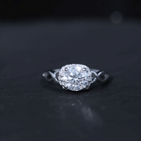 7 MM Round Lab Created Diamond Solitaire Infinity Ring for Her