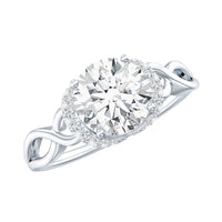 7 MM Round Lab Created Diamond Solitaire Infinity Ring for Her