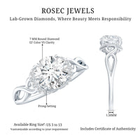 7 MM Round Lab Created Diamond Solitaire Infinity Ring for Her