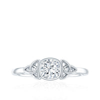Certified Cushion Cut Diamond Knot Promise Ring