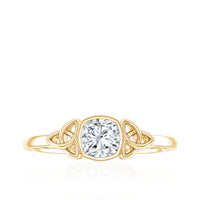 Certified Cushion Cut Diamond Knot Promise Ring
