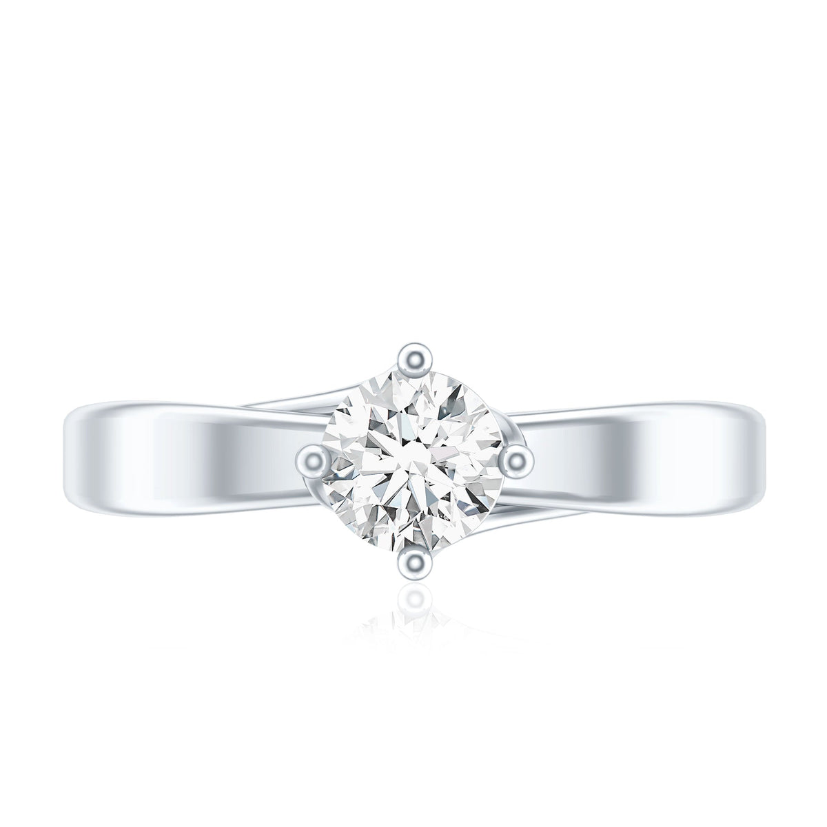 Lab Grown Diamond Solitaire Ring With 4 Prong Diagonal Set