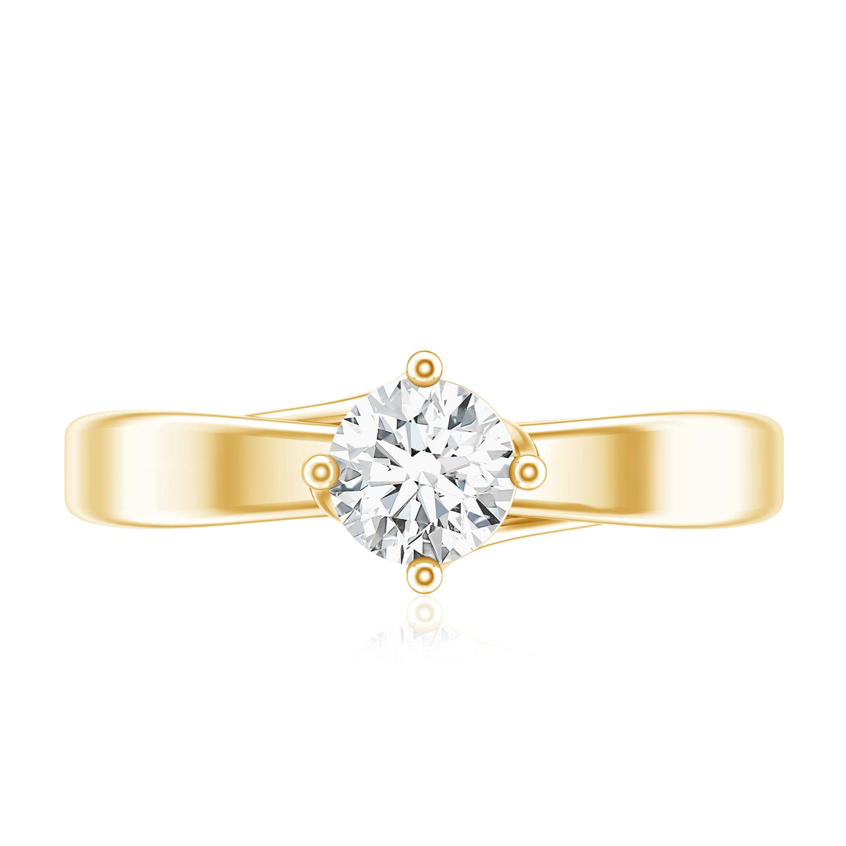 Lab Grown Diamond Solitaire Ring With 4 Prong Diagonal Set