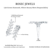 Certified Nature inspired Lab Grown Diamond Cocktail Ring for Women