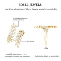 Certified Nature inspired Lab Grown Diamond Cocktail Ring for Women