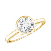 Brilliant Cut Bezel Set Lab Grown Diamond Simple Solitaire Ring