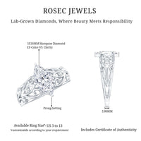 Marquise Cut Lab Grown Diamond Solitaire Filigree Engagement Ring