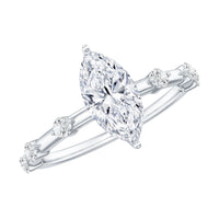 Marquise Shape Lab Grown Diamond Solitaire Ring With Certificate