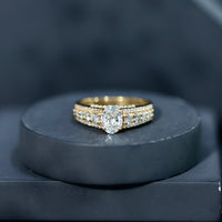 Lab Diamond Statement Engagement Ring With Side Stones