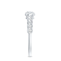 Round Brilliant Cut Lab Diamond Promise Ring with Side Stones