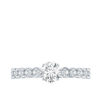 Round Brilliant Cut Lab Diamond Promise Ring with Side Stones
