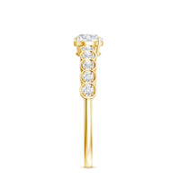 Round Brilliant Cut Lab Diamond Promise Ring with Side Stones