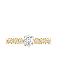 Round Brilliant Cut Lab Diamond Promise Ring with Side Stones