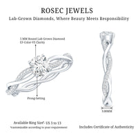 Certified Round Lab Grown Diamond Crossover Promise Ring