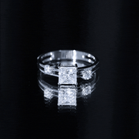 Princess Cut Lab Grown Diamond Double Band Ring