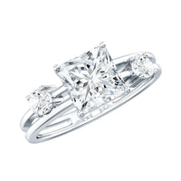 Princess Cut Lab Grown Diamond Double Band Ring
