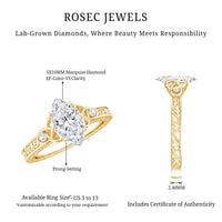 Lab Grown Diamond Marquise Engagement Ring with Celtic Knot Detail