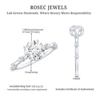 Round Brilliant Cut Lab Grown Diamond Traditional Engagement Ring